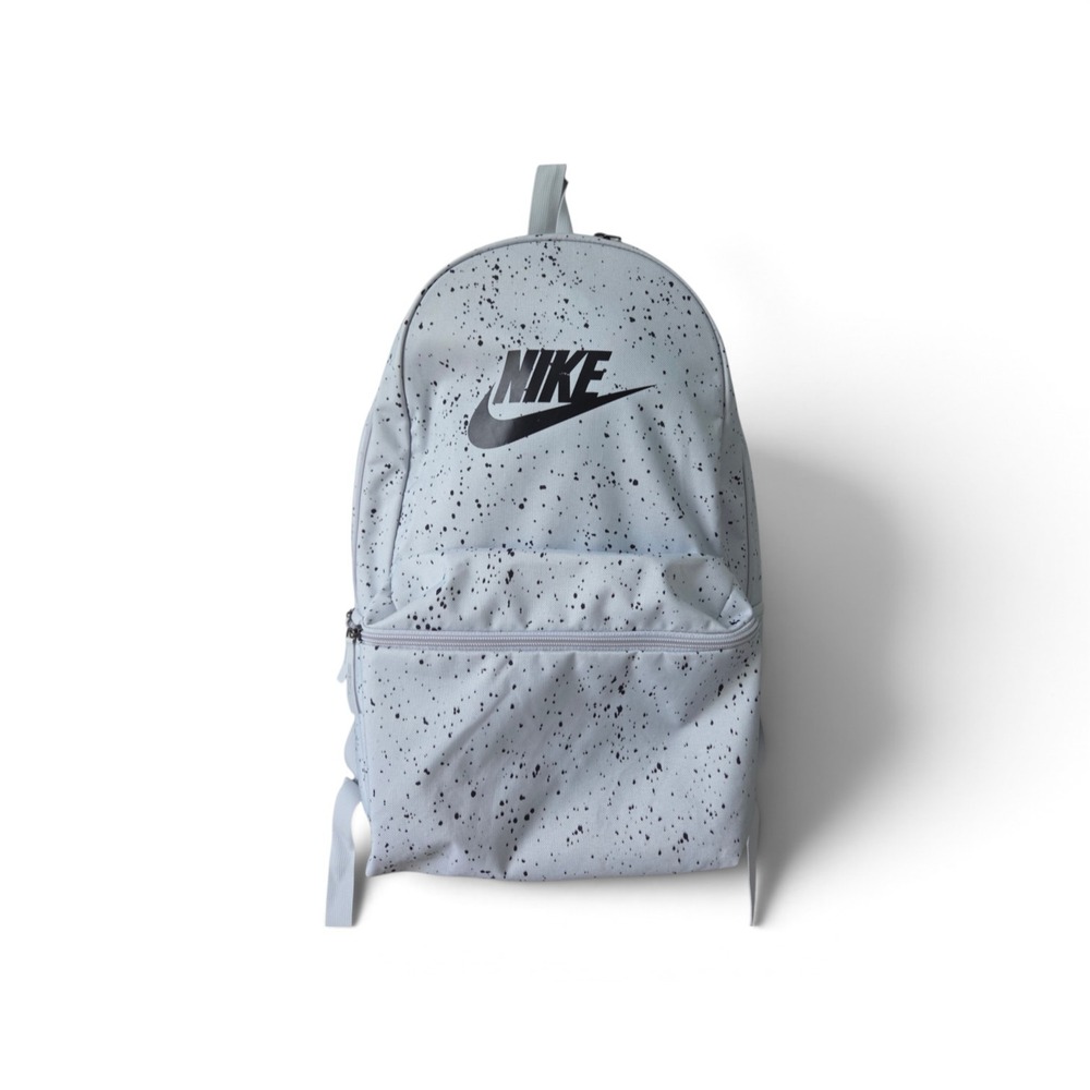Nike Heritage Paint Splatter Print Backpack CZ4271 Black White Swoosh Bag